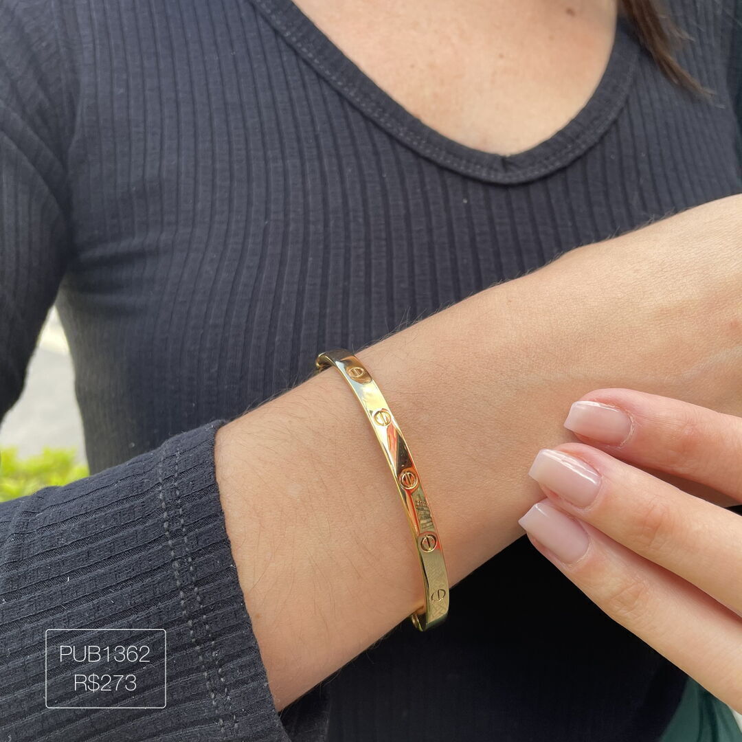 Bracelete C@rtier Liso Dourado